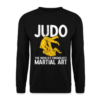 Japanischer Kampfsport Judo - Unisex Pullover - Schwarz - Vorne - Alina (178cm) & Michal (187cm)