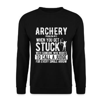 Bogenschießen Archery - Unisex Pullover - Schwarz - Vorne - Alina (178cm) & Michal (187cm)
