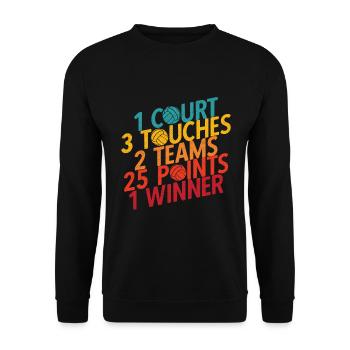 Volleyballer Spruch Für Volleyballspiel Volleyball - Unisex Pullover - Schwarz - Vorne - Alina (178cm) & Michal (187cm)