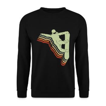 Snowboard Spruch für Snowboarder - Unisex Pullover - Schwarz - Vorne - Alina (178cm) & Michal (187cm)