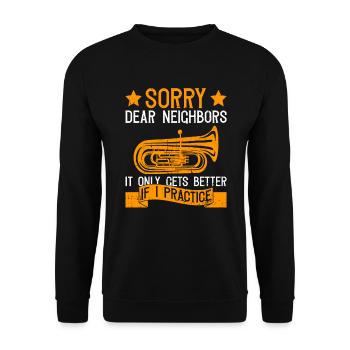 Blechblasinstrument Orchester Design Für - Unisex Sweatshirt - black - Front - Alina (178cm) & Michal (187cm)
