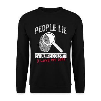 Forensisches Kriminologie-design Für Forensische - Unisex Pullover - Schwarz - Vorne - Alina (178cm) & Michal (187cm)