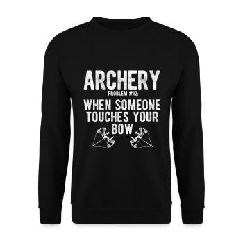 Bogenschießen Archery - Unisex Pullover - Schwarz - Vorne - Alina (178cm) & Michal (187cm)