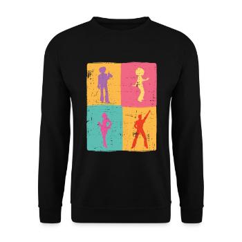 Breakdancing Tanzen für Tänzer - Unisex Pullover - Schwarz - Vorne - Alina (178cm) & Michal (187cm)