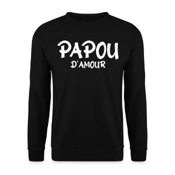 Papou d'amour - Sweat-shirt Unisexe - noir - Devant - Alina (178cm) & Michal (187cm)