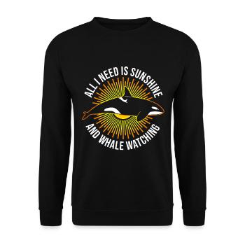 Walbeobachtung Und Beluga Orca Wal - Unisex Sweatshirt - black - Front - Alina (178cm) & Michal (187cm)
