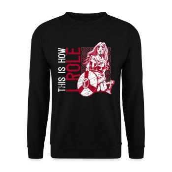 Rpg-rollenspiele Und Larping - Unisex Sweatshirt - black - Front - Alina (178cm) & Michal (187cm)