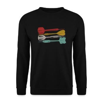Retro Dartpfeil DNA - Unisex Sweatshirt - black - Front - Alina (178cm) & Michal (187cm)