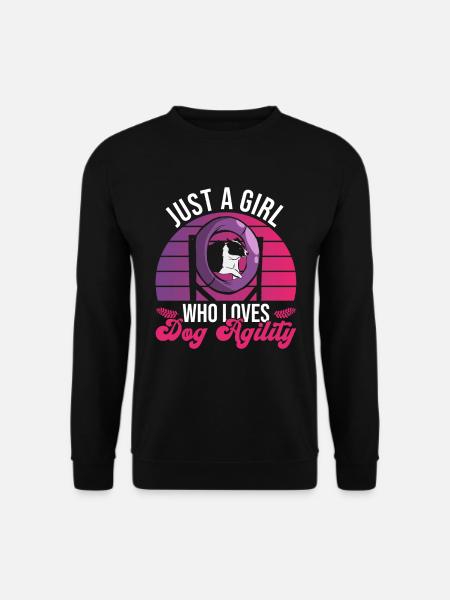 Dog Agility Girl Design Für Hundebesitzer Mädchen - Unisex Pullover - Schwarz