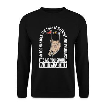 Dog Agilty Trainer Design Für - Unisex Pullover - Schwarz - Vorne - Alina (178cm) & Michal (187cm)