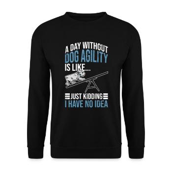 Hunde-agility-design Für Hundebesitzer - Unisex Pullover - Schwarz - Vorne - Alina (178cm) & Michal (187cm)