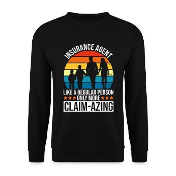 Insurance Agent Design Für Insurance Sales Broker - Unisex Sweatshirt - black - Front - Alina (178cm) & Michal (187cm)