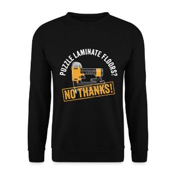Bodenleger-bauunternehmer-design Für Bodenleger - Unisex Pullover - Schwarz - Vorne - Alina (178cm) & Michal (187cm)