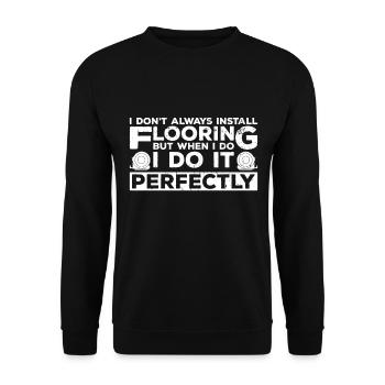 Teppichverleger Design Für Baubodenverleger - Unisex Sweatshirt - black - Front - Alina (178cm) & Michal (187cm)