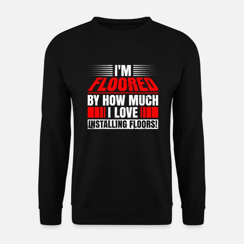 Bodenbelagsinstallationsdesign Für - Unisex Pullover - Schwarz