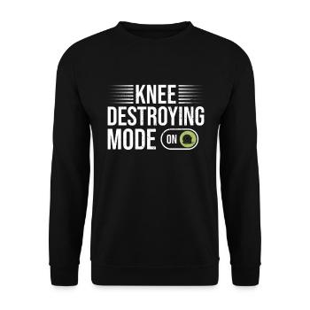 Tile Installer Design Für Teppich- Und - Unisex Pullover - Schwarz - Vorne - Alina (178cm) & Michal (187cm)