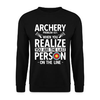 Bogenschießen Archery - Unisex Pullover - Schwarz - Vorne - Alina (178cm) & Michal (187cm)
