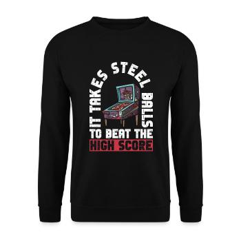 Spiel-flipping-machine-design Für - Sweat-shirt Unisexe - noir - Devant - Alina (178cm) & Michal (187cm)
