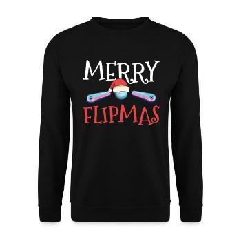 Klassisches Flipper-weihnachtsdesign Für - Unisex Sweatshirt - black - Front - Alina (178cm) & Michal (187cm)