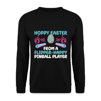 Klassisches Flipper-oster-design Für - Unisex Sweatshirt - black - Front - Alina (178cm) & Michal (187cm)