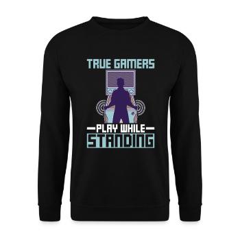 Flipper-flipping-machine-design Für - Unisex Sweatshirt - black - Front - Alina (178cm) & Michal (187cm)