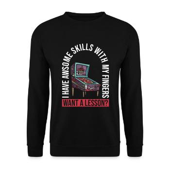 Flipper-arcade-spieldesign Für Flipperspieler - Unisex Sweatshirt - black - Front - Alina (178cm) & Michal (187cm)