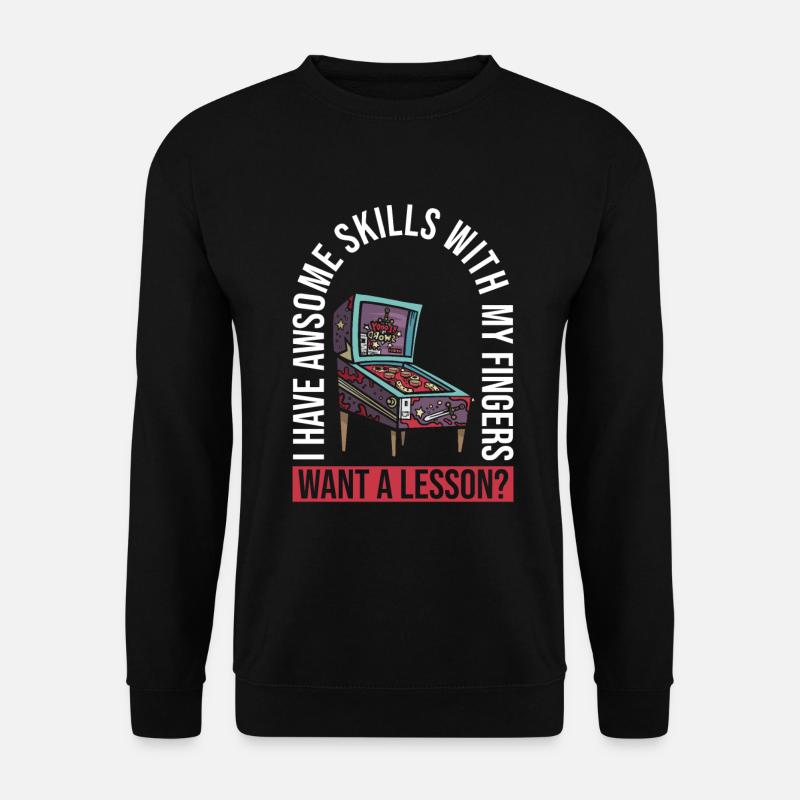 Flipper-arcade-spieldesign Für Flipperspieler - Unisex Pullover - Schwarz