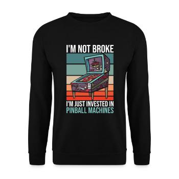 Flipperautomaten-sammler Für Klassischen - Unisex Pullover - Schwarz - Vorne - Alina (178cm) & Michal (187cm)