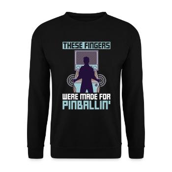 Flipper-arcade-spieldesign Für - Unisex Sweatshirt - black - Front - Alina (178cm) & Michal (187cm)