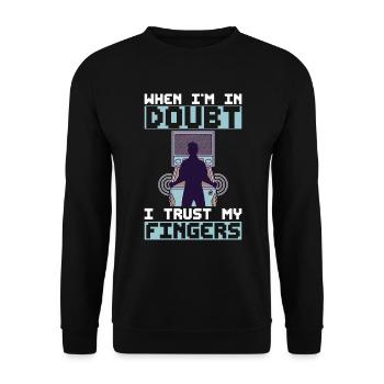 Spiel-flipping-maschinen-design Für - Sweat-shirt Unisexe - noir - Devant - Alina (178cm) & Michal (187cm)