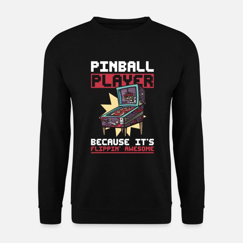 Flipper-arcade-spieldesign Für Flipperspieler - Unisex Pullover - Schwarz