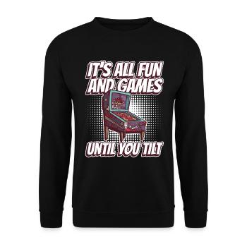 Flipper-design Für Retro-flipper-automaten-spieler - Unisex Sweatshirt - black - Front - Alina (178cm) & Michal (187cm)