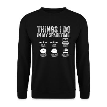 Flipperautomaten-sammler-design Für - Unisex Sweatshirt - black - Front - Alina (178cm) & Michal (187cm)