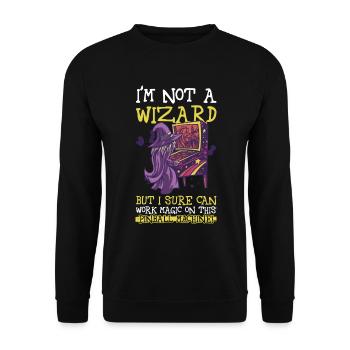 Retro-flipper-spiel-design Für Flipperspieler Und - Unisex Sweatshirt - black - Front - Alina (178cm) & Michal (187cm)