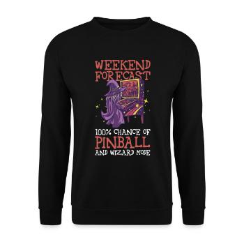 Klassisches Flipper-spiel-design Für - Unisex Sweatshirt - black - Front - Alina (178cm) & Michal (187cm)