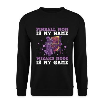 Flipperspieler Mama Design Für - Unisex Pullover - Schwarz - Vorne - Alina (178cm) & Michal (187cm)