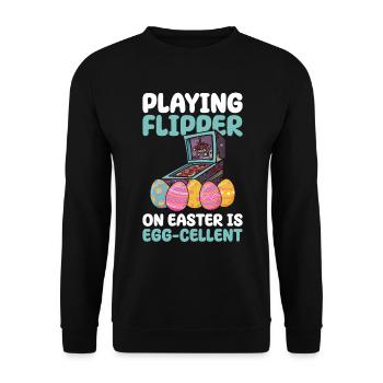 Klassisches Flipper-ostern-design Für - Unisex Sweatshirt - black - Front - Alina (178cm) & Michal (187cm)