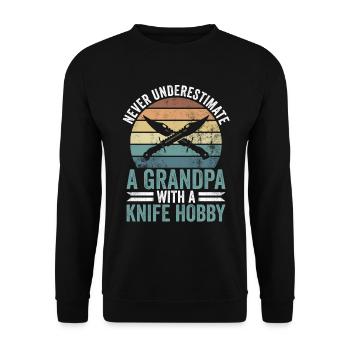 Messersammler-opa Und Messersammler-opa - Unisex Pullover - Schwarz - Vorne - Alina (178cm) & Michal (187cm)