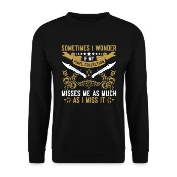 Messersammlung Messersammler Messer Sammeln - Unisex Pullover - Schwarz - Vorne - Alina (178cm) & Michal (187cm)
