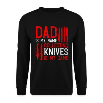 Jagdmesser Sammler Vater Und Messer Sammeln - Unisex Pullover - Schwarz - Vorne - Alina (178cm) & Michal (187cm)