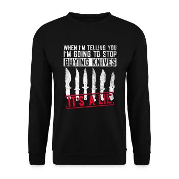 Messersammelmesser Sammlung Messersammler - Unisex Pullover - Schwarz - Vorne - Alina (178cm) & Michal (187cm)