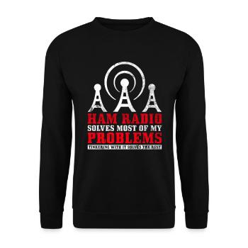 Amateurfunk-design Für Lizenzierte - Unisex Pullover - Schwarz - Vorne - Alina (178cm) & Michal (187cm)
