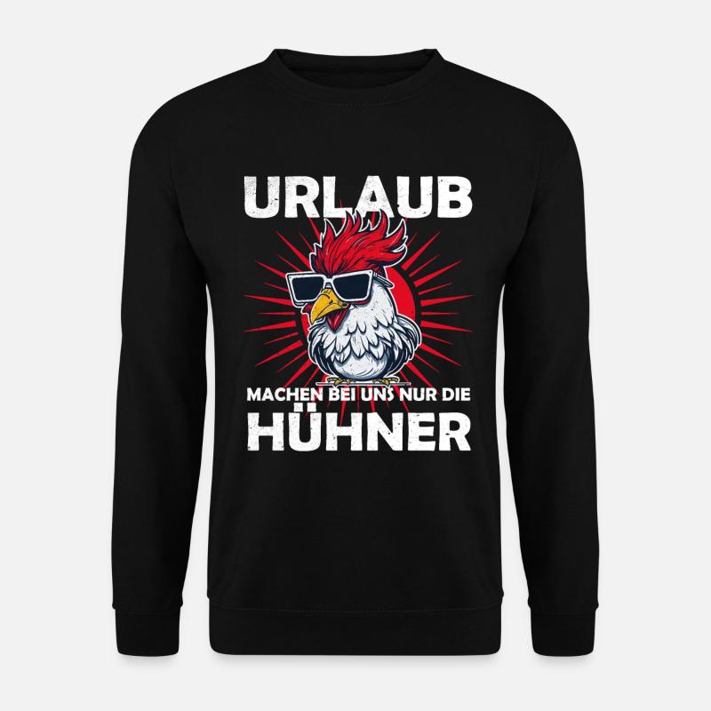 Witziges Design für Landwirte und Hühner Fans - Unisex Pullover - Schwarz