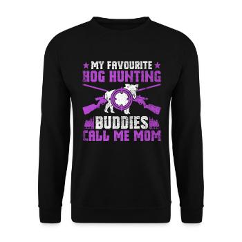 Schweinejagd-mom-design Für Schweinejagdmutter - Sweat-shirt Unisexe - noir - Devant - Alina (178cm) & Michal (187cm)
