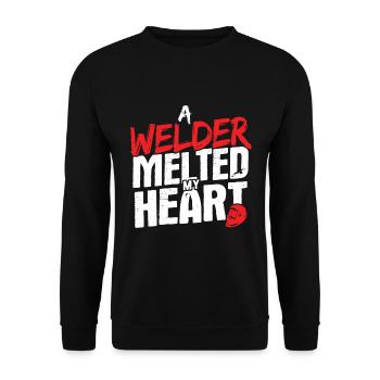 Schweißen Für Schweißer - Unisex Pullover - Schwarz - Vorne - Alina (178cm) & Michal (187cm)