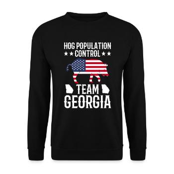 Schweinejagd-georgia-design Für Die - Sweat-shirt Unisexe - noir - Devant - Alina (178cm) & Michal (187cm)