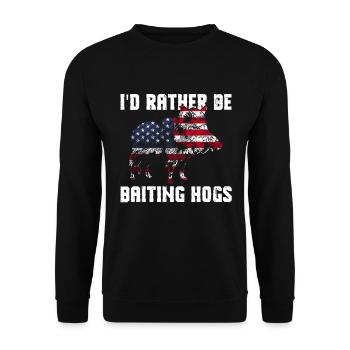 Patriotisches Wildschweinjagd-design Für Die - Unisex Sweatshirt - black - Front - Alina (178cm) & Michal (187cm)