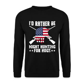 Patriotisches Wildschweinjagd-design Für Die - Unisex Sweatshirt - black - Front - Alina (178cm) & Michal (187cm)