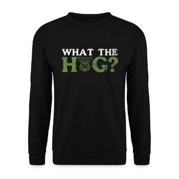 Schweinejagd-design Für - Unisex Sweatshirt - black - Front - Alina (178cm) & Michal (187cm)