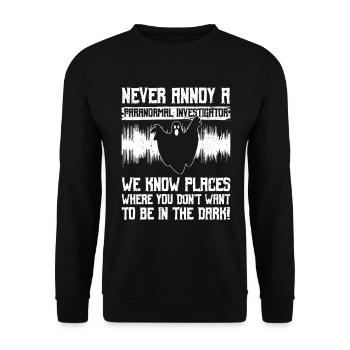 Paranormales Forscherdesign Für Paranormale - Unisex Pullover - Schwarz - Vorne - Alina (178cm) & Michal (187cm)